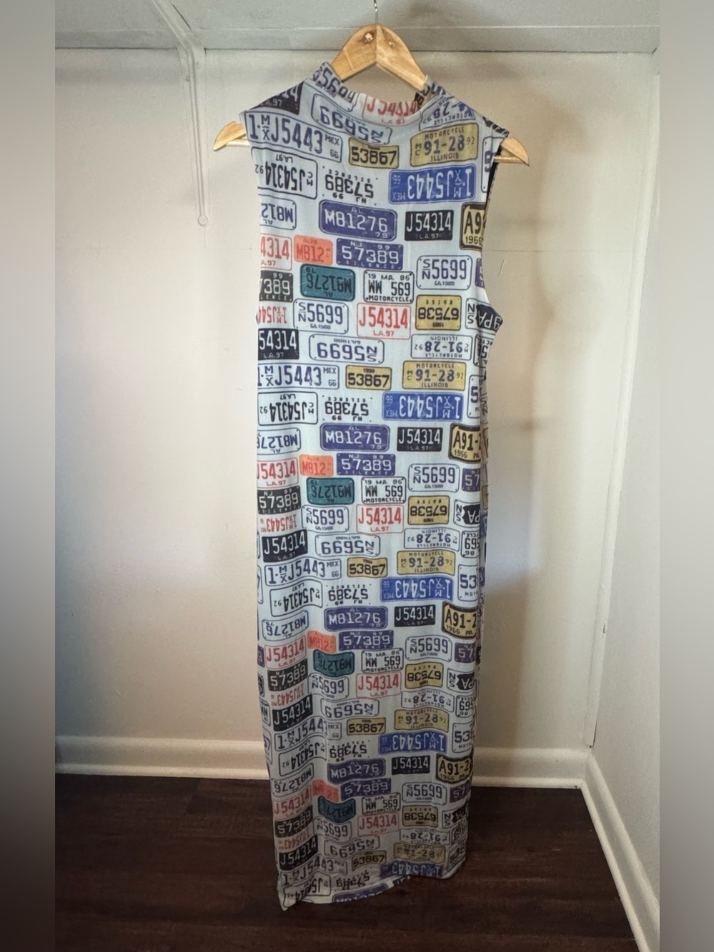 Urban Outfitters License Plate Print Midi Dress